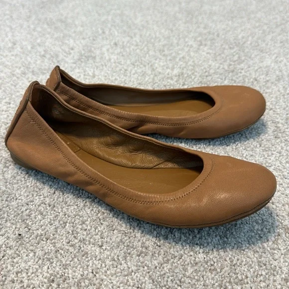 Tory Burch Women’s Tan Brown Leather Ballet Flats - Picture 4 of 6